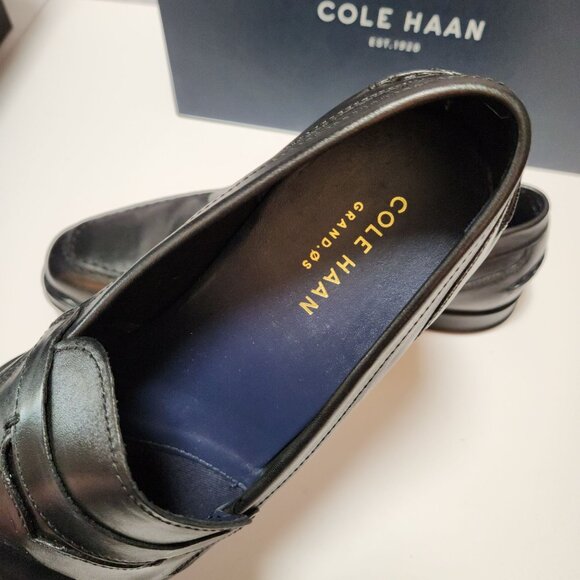 Cole Haan Mens Fleming Penny Loafer Size 8.5M Black Leather Slip-On Dress Shoes - Picture 7 of 15